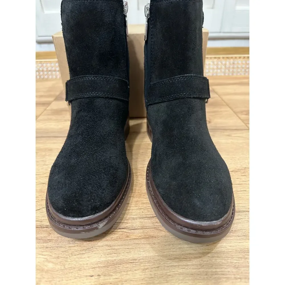 Blondo Rorie Ankle Booties Black Suede Lug Sole Size 6.5 NWT Waterproof
